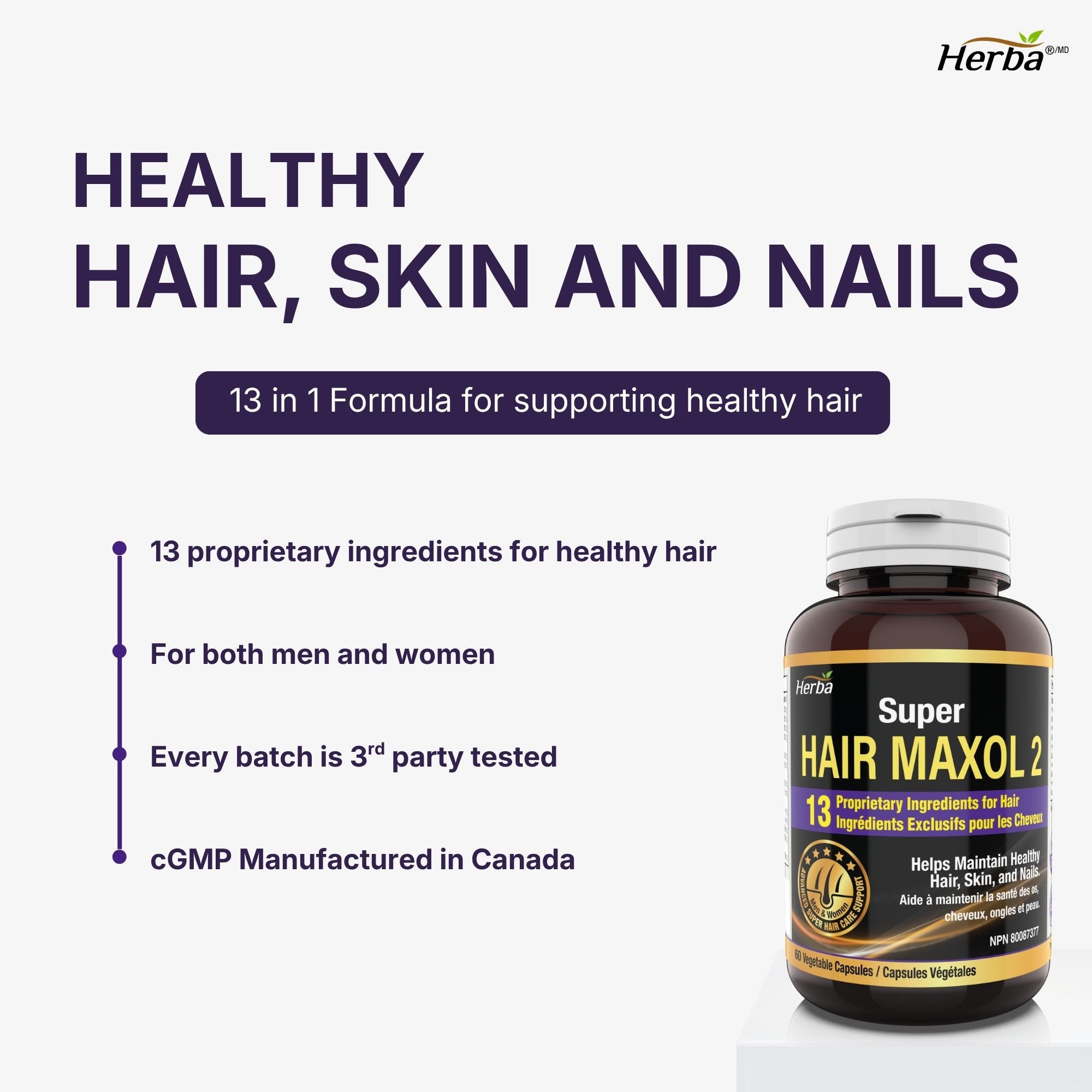 Hair Maxol 2 Vitamines pour la croissance des cheveux avec biotine pour la croissance des cheveux pour hommes et femmes