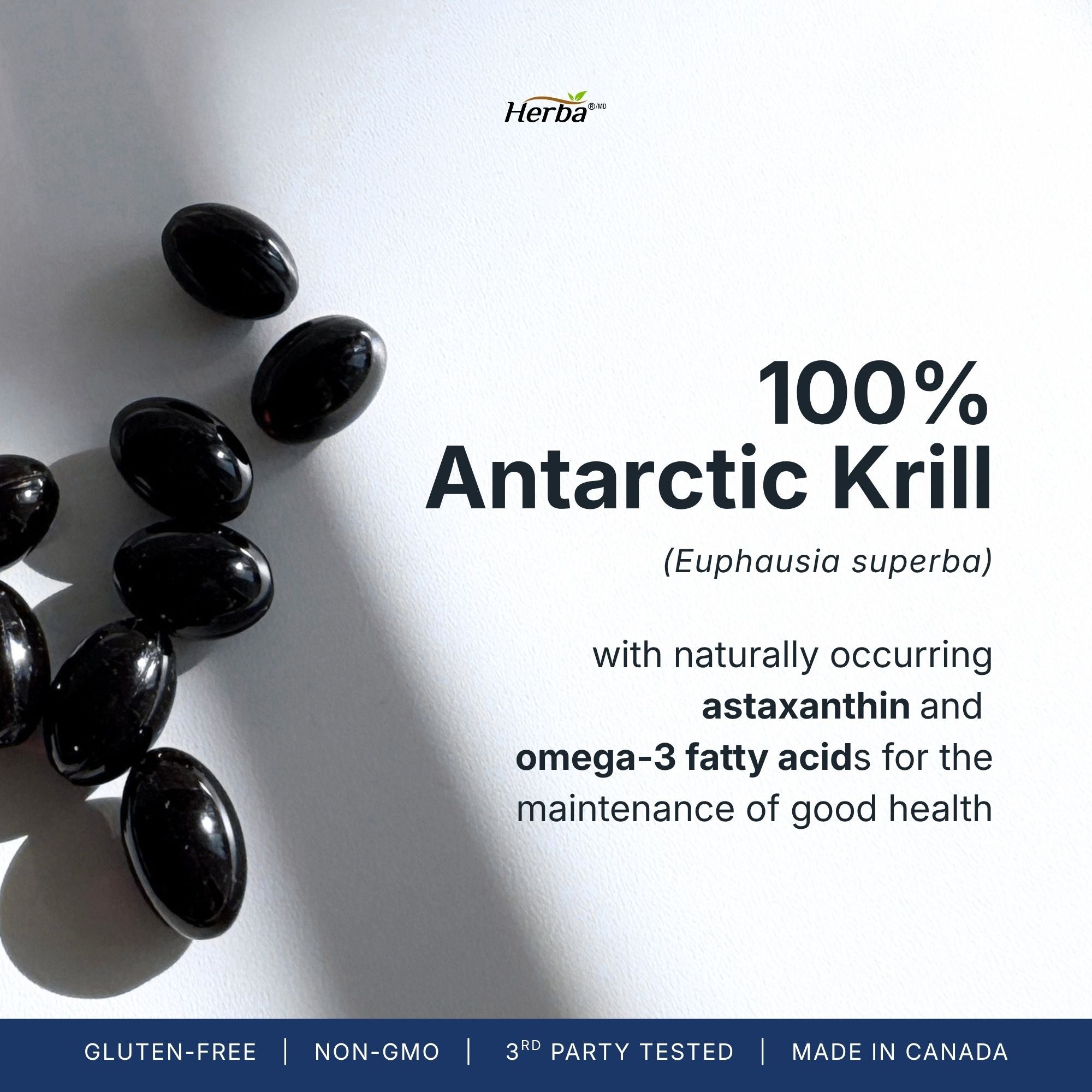 Huile de krill antarctique 500 mg - 120 gélules | Fabriqué au Canada