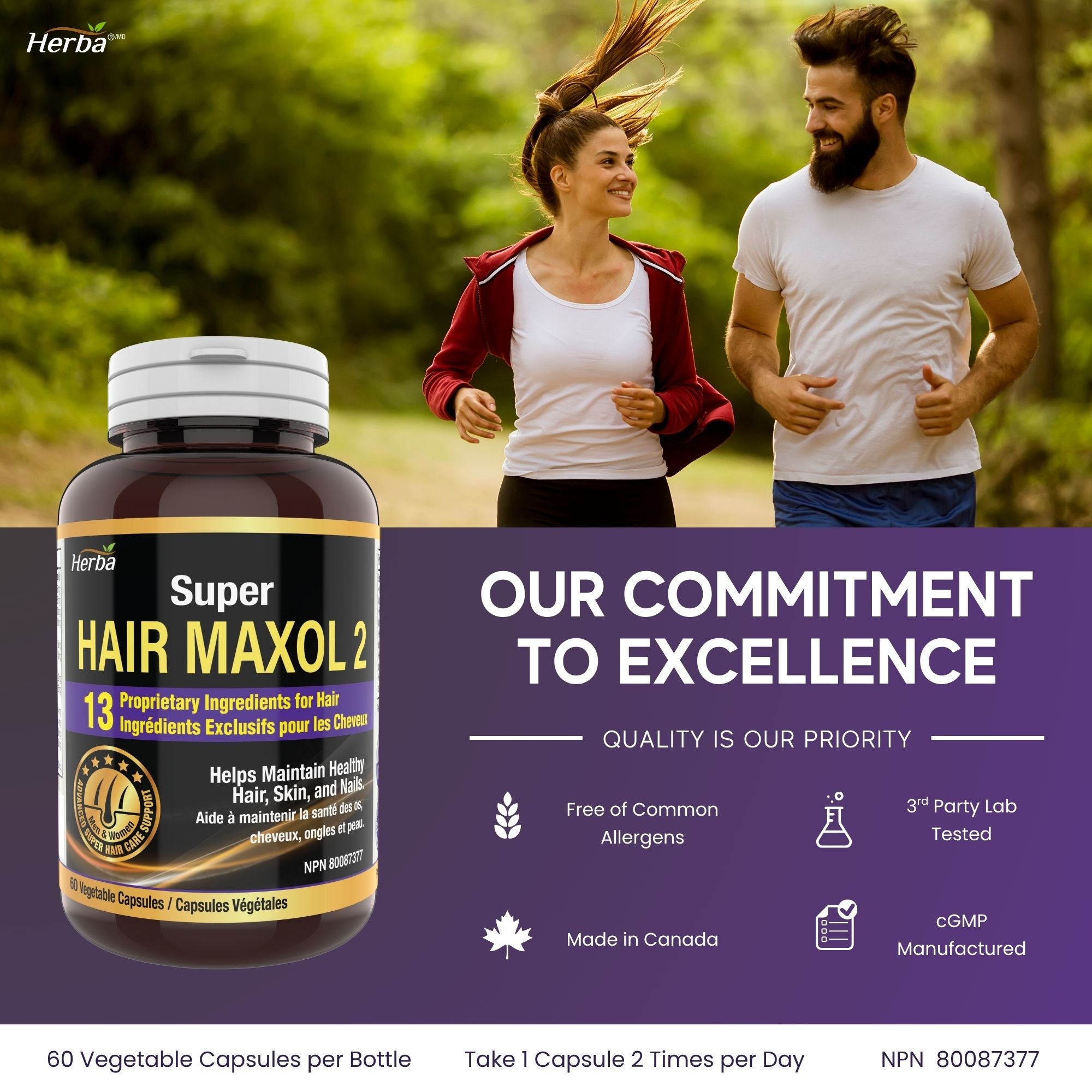 Hair Maxol 2 Vitamines pour la croissance des cheveux avec biotine pour la croissance des cheveux pour hommes et femmes