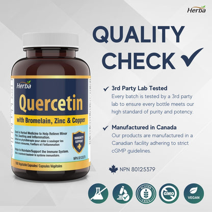 buy quercetin with bromelain supplement made in Canada