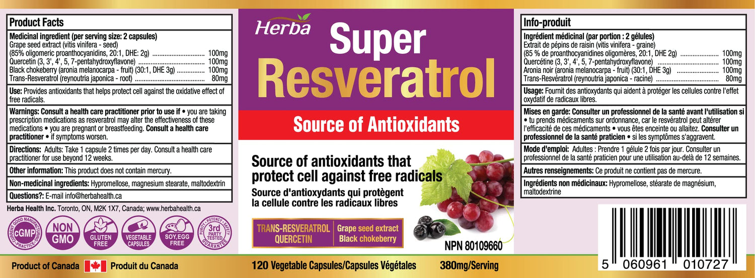 buy resveratrol supplement made in Canada