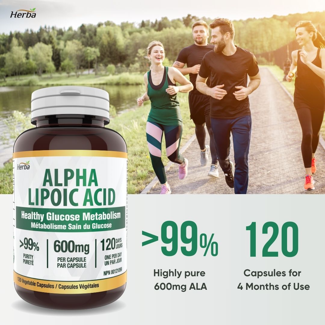 Alpha Lipoic Acid 600mg - 120 Capsules | Made in Canada