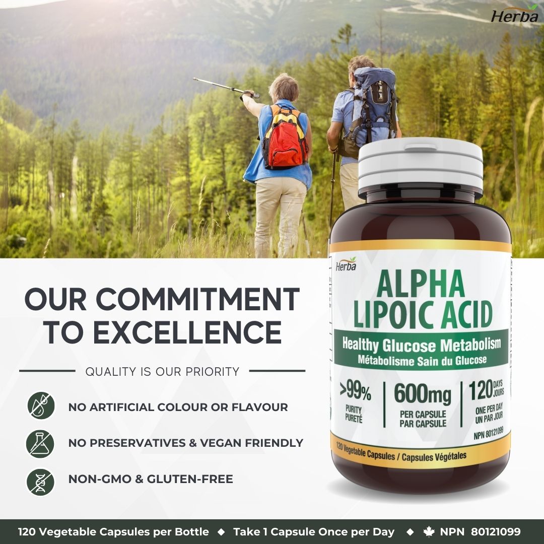 Alpha Lipoic Acid 600mg - 120 Capsules | Made in Canada