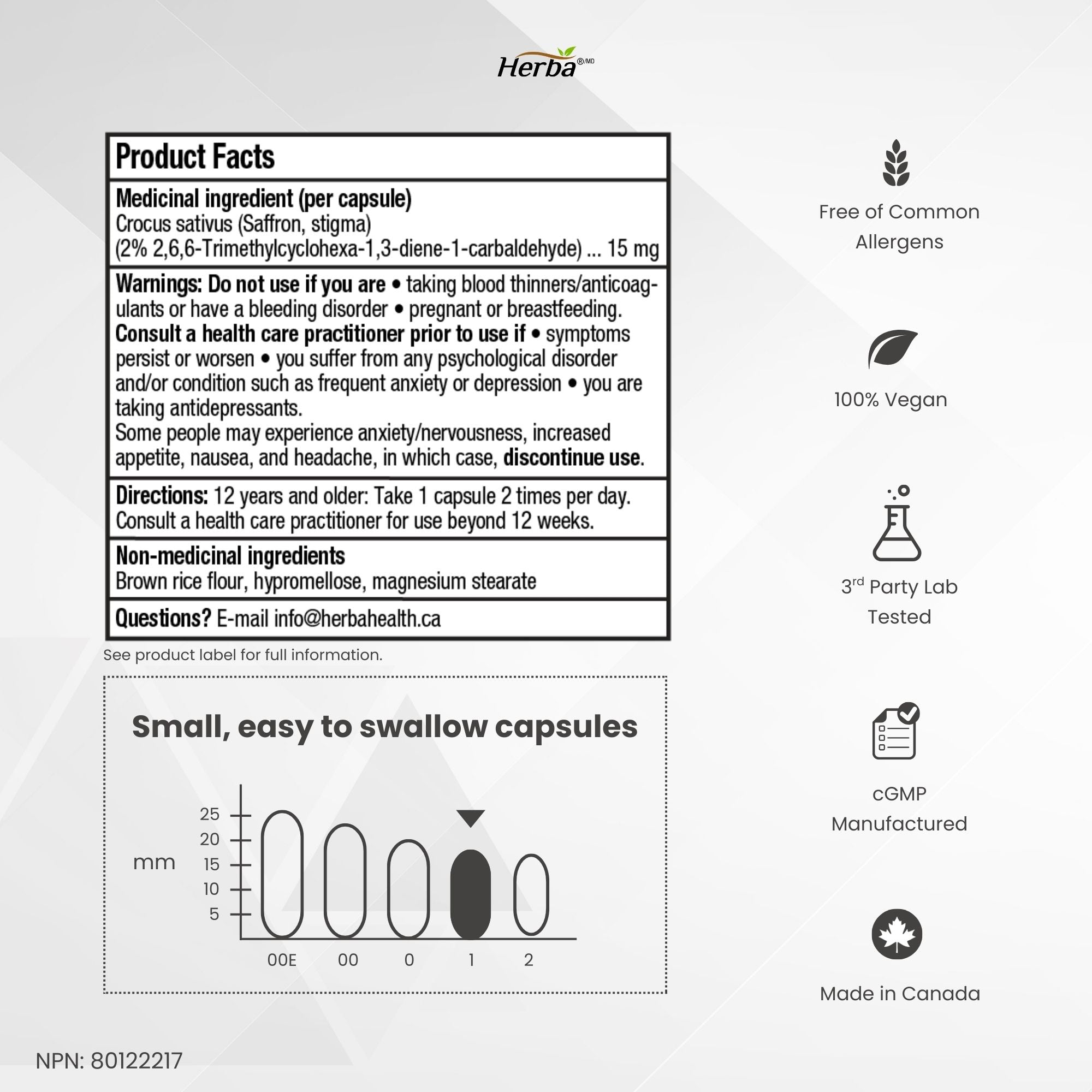 Saffron Supplement – 90 Capsules | Saffron Extract Standardized to 2% Safranal