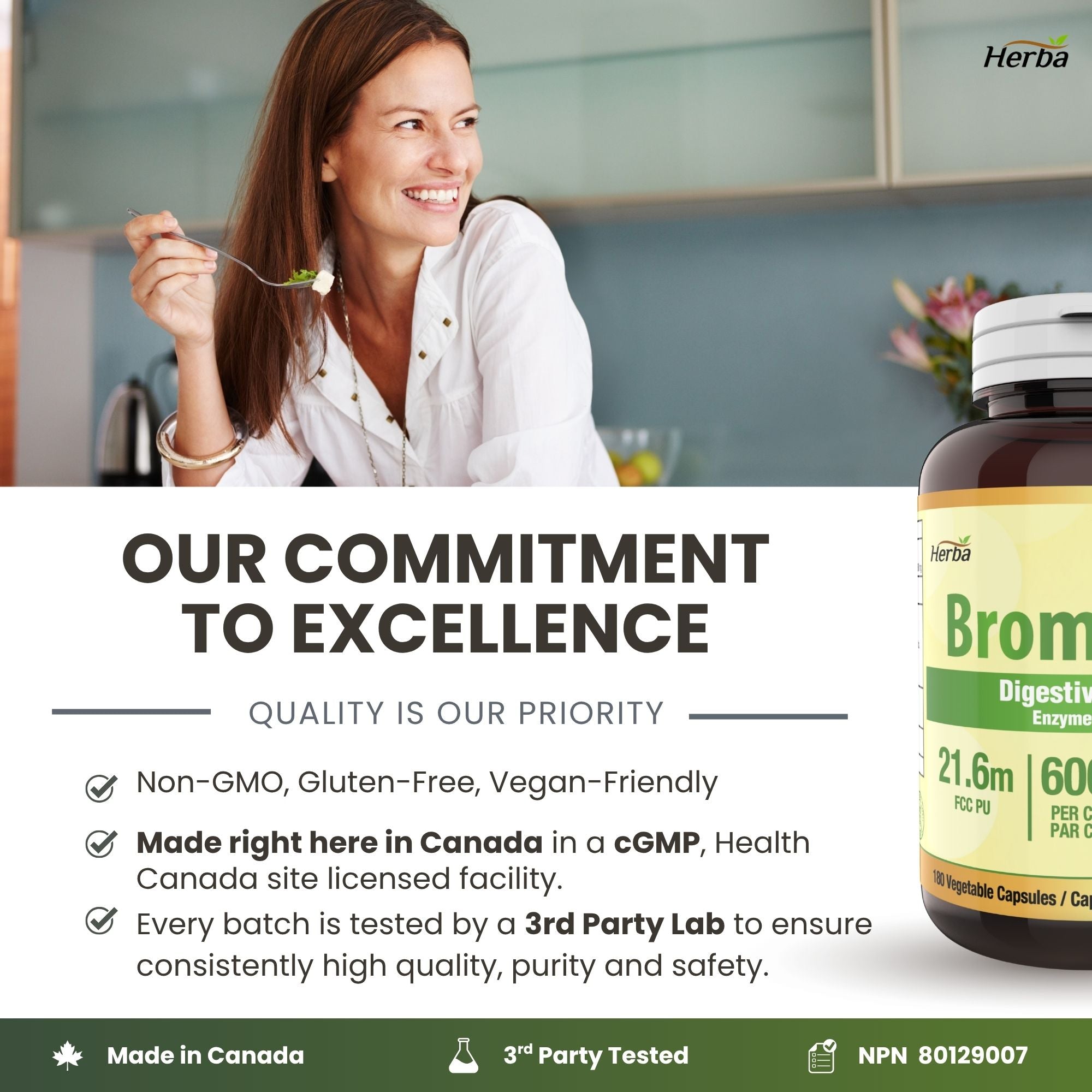 Supplément de bromélaïne 600 mg – 180 gélules | Puissance maximale de 2 400 GDU/g