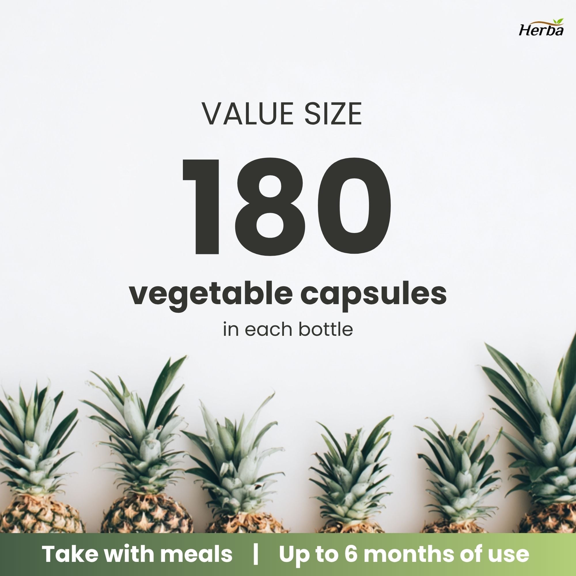 Supplément de bromélaïne 600 mg – 180 gélules | Puissance maximale de 2 400 GDU/g