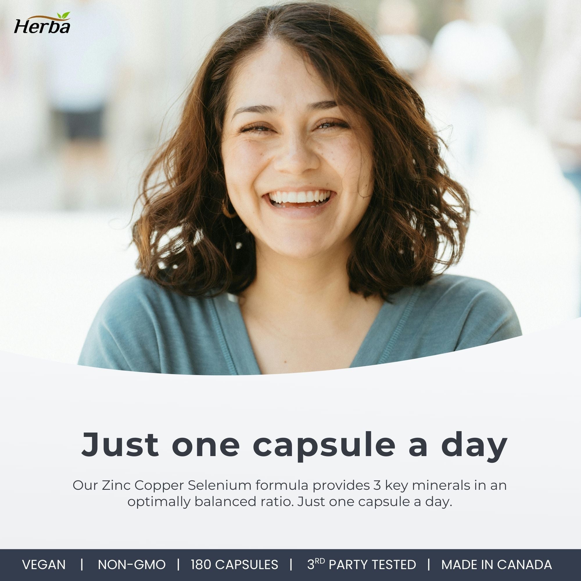 Complément de Zinc Cuivre Sélénium - 180 Capsules | Fabriqué au Canada