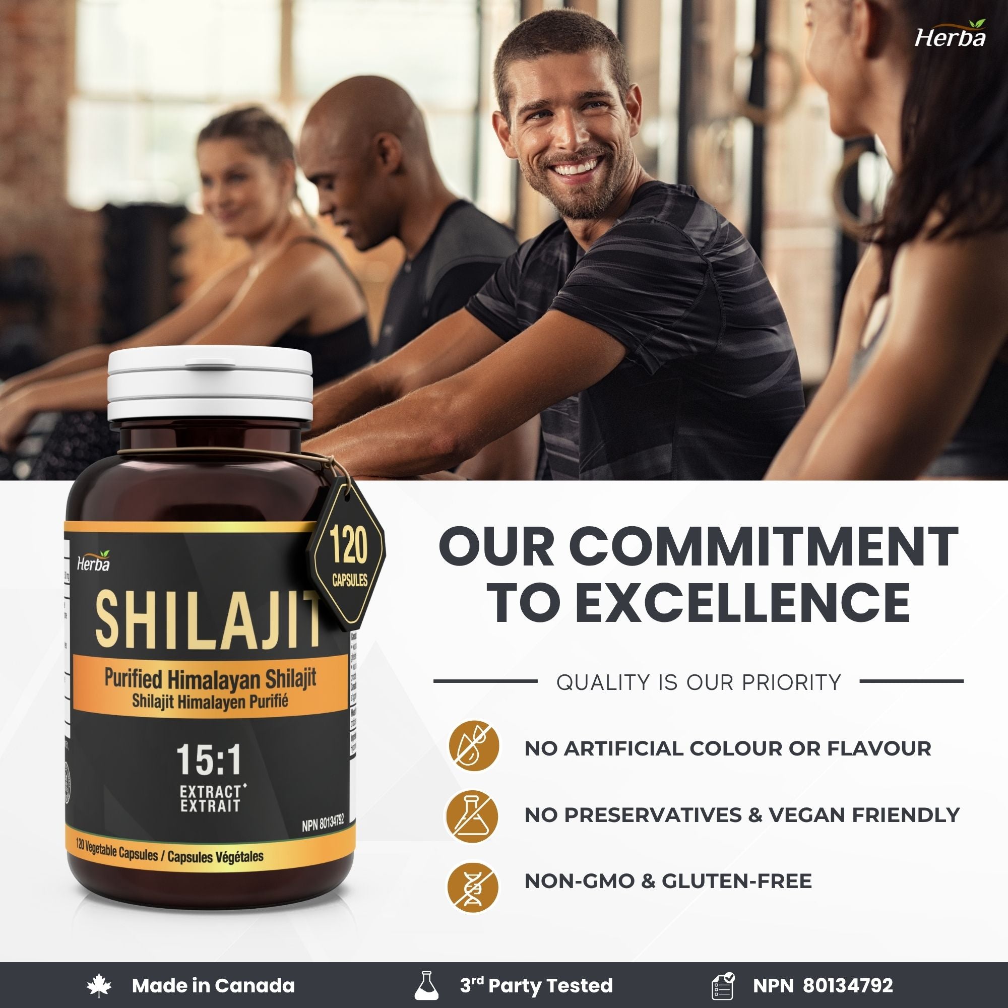 Shilajit himalayen pour femmes et hommes – 120 capsules | 1000 mg par portion (500 mg chacune) | 15:1 | fabriqué au Canada
