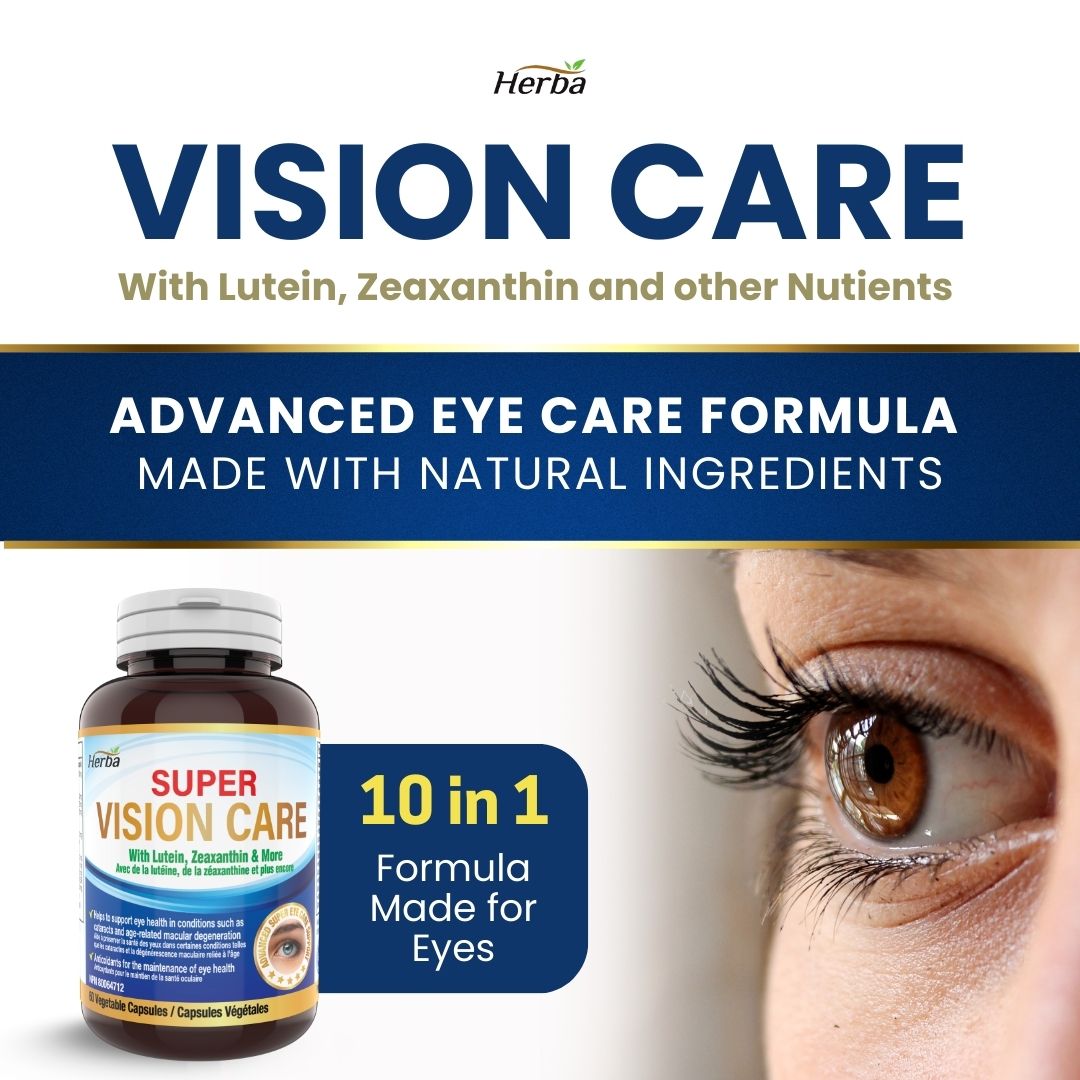 Vision Care Eye Vitamins with Lutein and Zeaxanthin Supplement – 60 Capsules