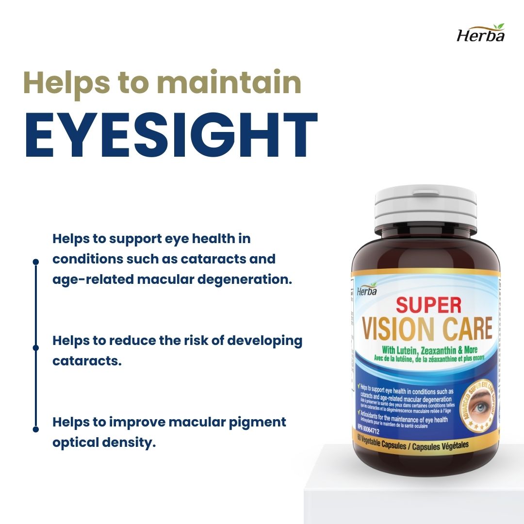 Vision Care Eye Vitamins with Lutein and Zeaxanthin Supplement – 60 Capsules