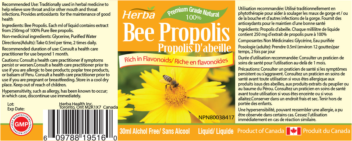 buy bee propolis  made in Canada