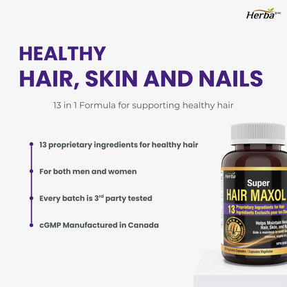 Hair Maxol 2 Hair Growth Vitamins with Biotin for Hair Growth for Men and Women