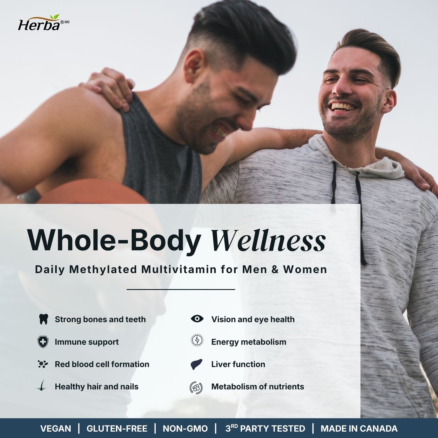Multivitamine méthylée avec TMG et complexe B méthylé complet - 120 capsules | Formule 15 en 1 | Fabriqué au Canada