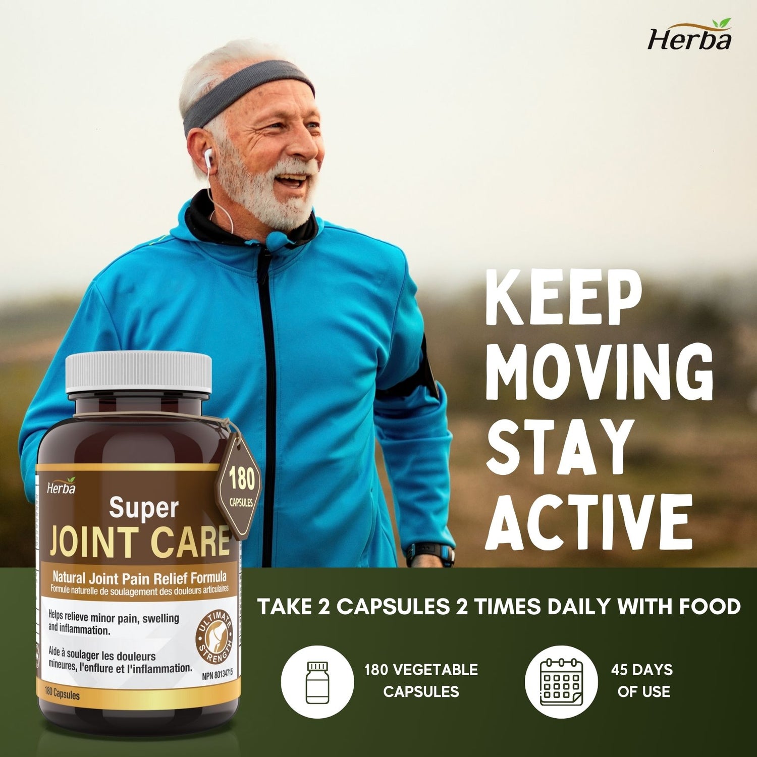 Joint Care Supplement with Glucosamine Chondroitin MSM Capsules – 180 Capsules