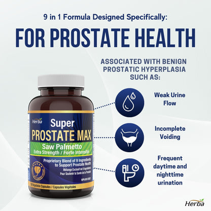 Prostate Max - Prostate Supplement for Men – 120 Capsules | 9 Natural Ingredients