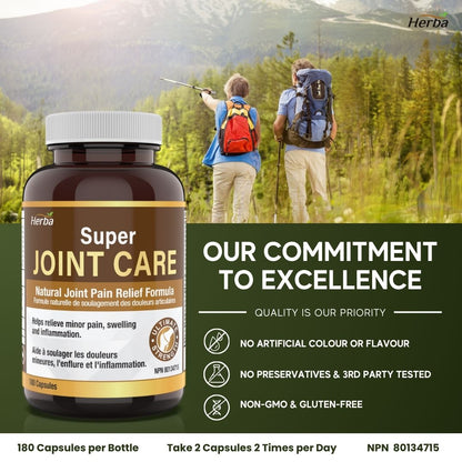 Joint Care Supplement with Glucosamine Chondroitin MSM Capsules – 180 Capsules