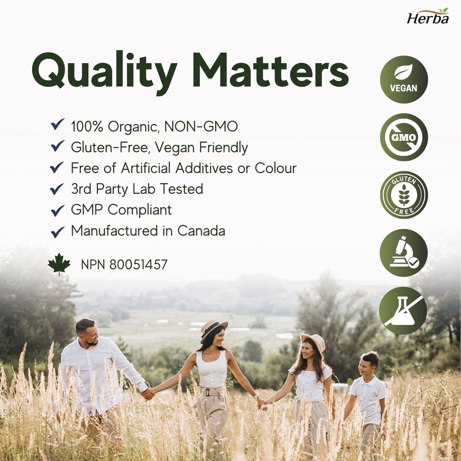 Herba Organic Moringa Leaf Capsules - 180 Vegetable Capsules | 1000mg Per Day