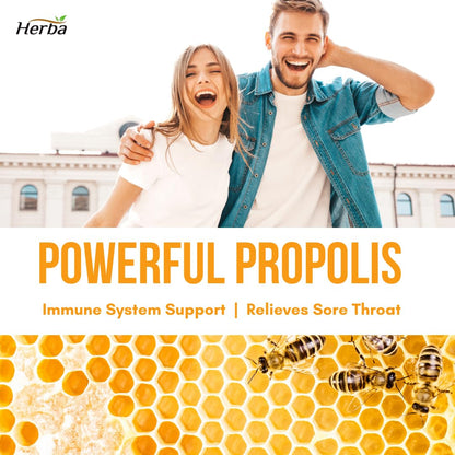 Herba Natural Bee Propolis Throat Spray, Alcohol-based, 30mL