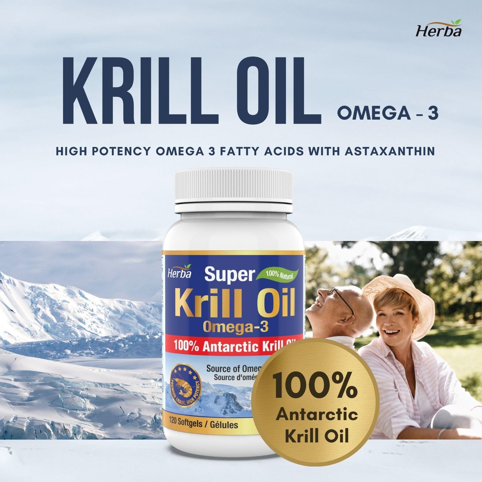 Herba Super Krill Oil, 500mg, 120 Softgels
