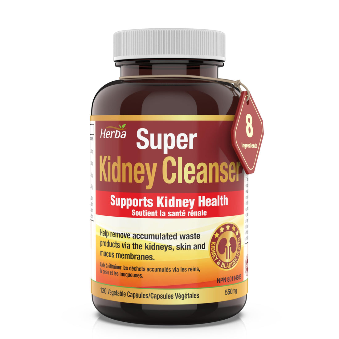 Herba Kidney Cleanse Supplement – 120 Capsules | 8 Natural Ingredients to Detox and Support Kidney and Bladder Health