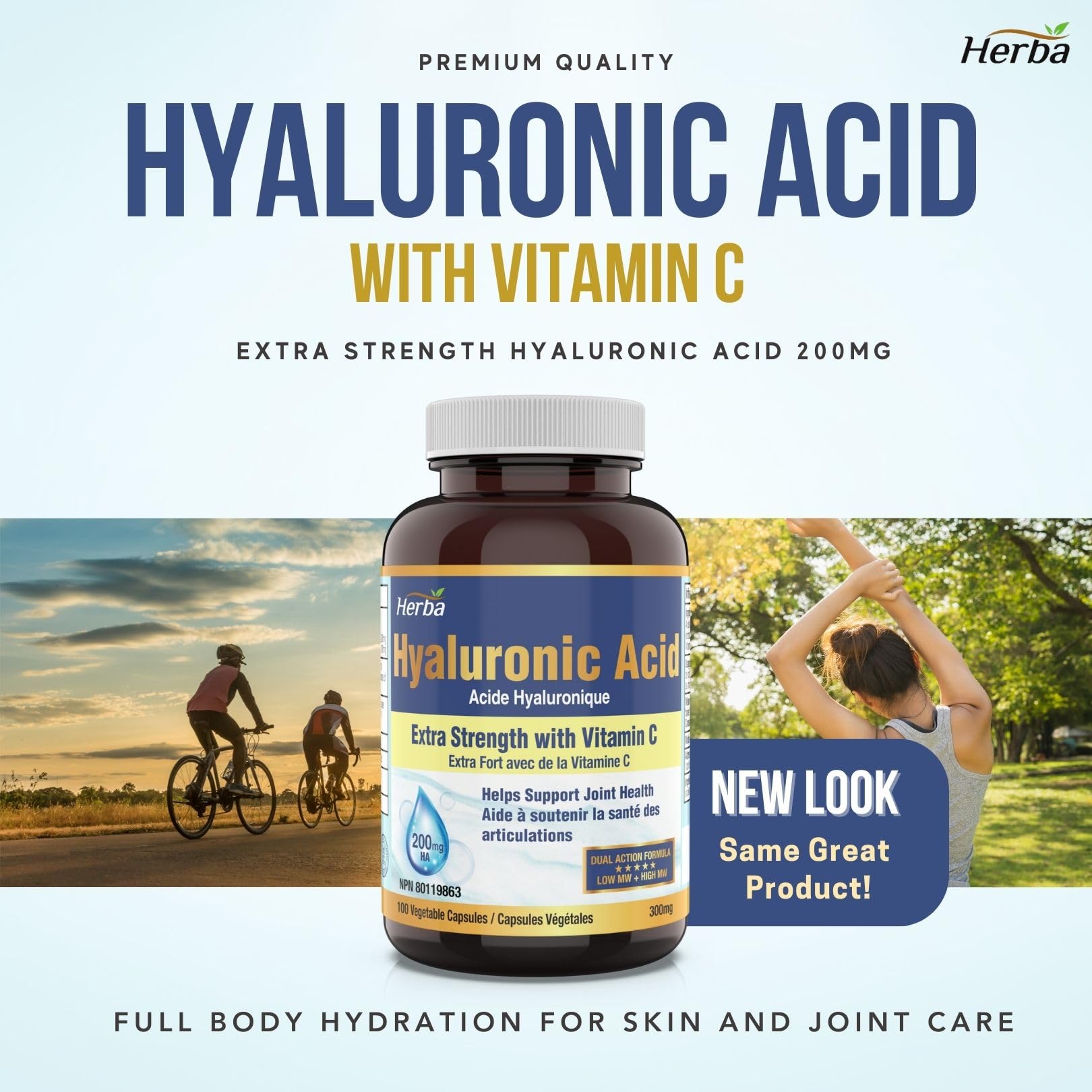 Hyaluronic Acid Supplement 200mg with Vitamin C 100 Vegetable Capsul