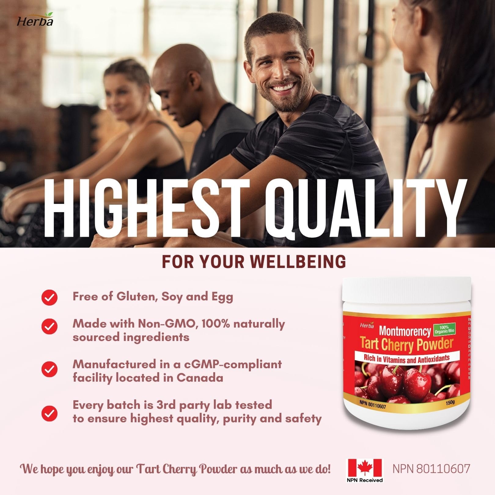 Herba Montmorency Tart Cherry Powder – 150g | 100% Organic