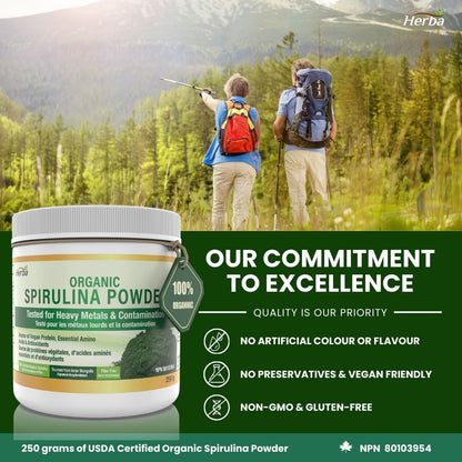 Organic Spirulina Powder 250g - 100% Organic &amp; Made in Canada