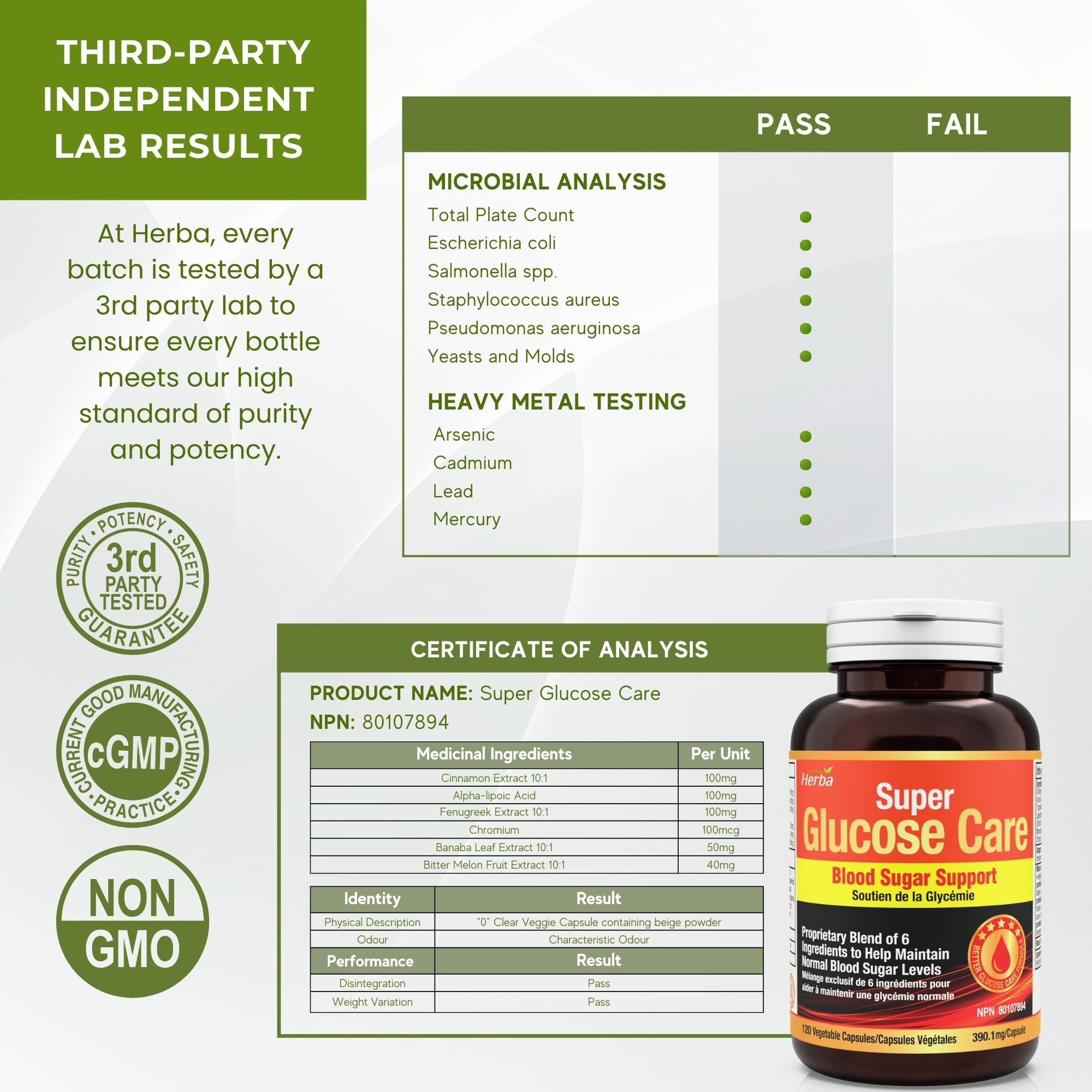 Glucose Care - 120 Capsules | Blood Sugar Support with 6 Ingredients