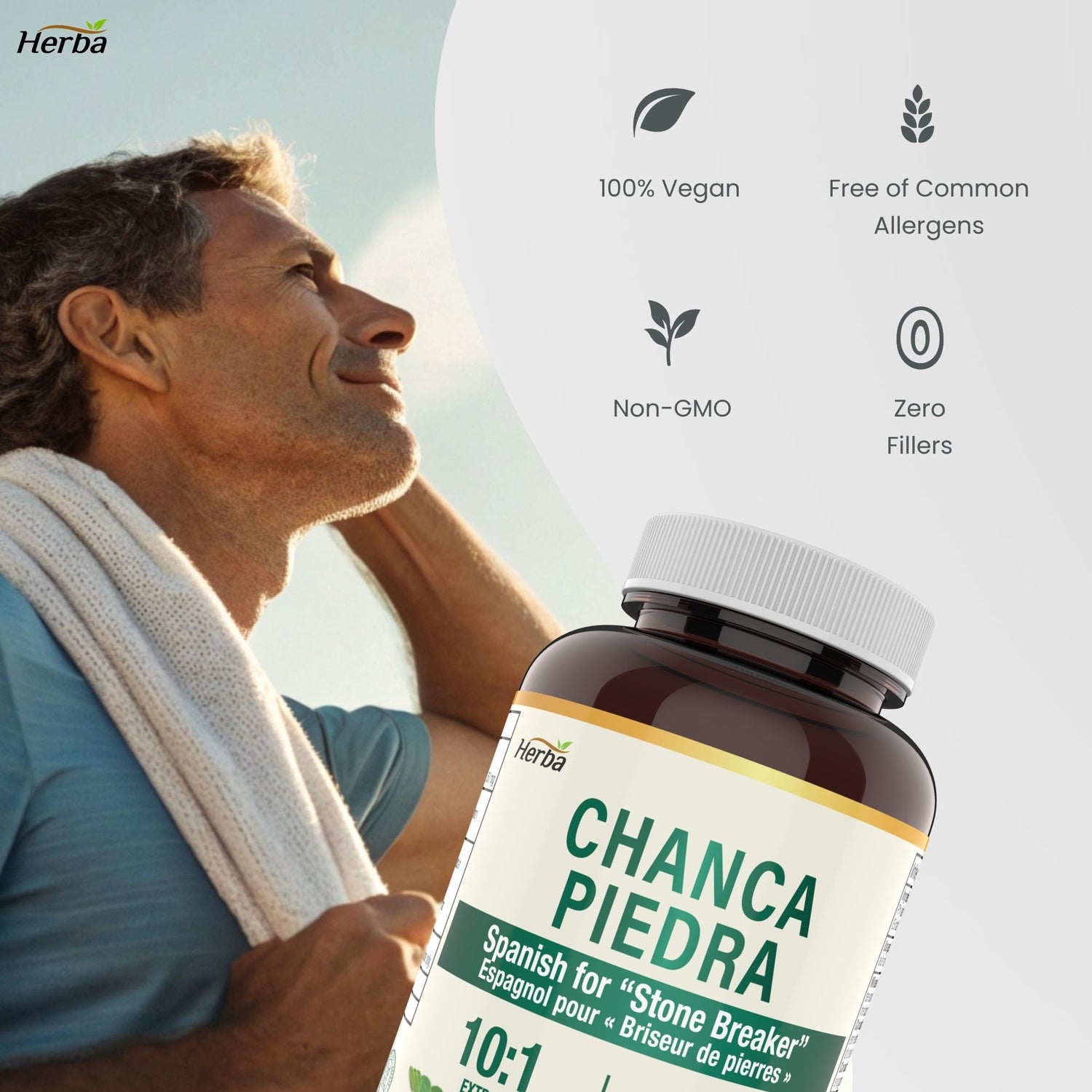 Extrait de Chanca Piedra - 180 Capsules | Équivalent de 5 000mg | Extrait 10:1 de 500mg | Fabriqué au Canada