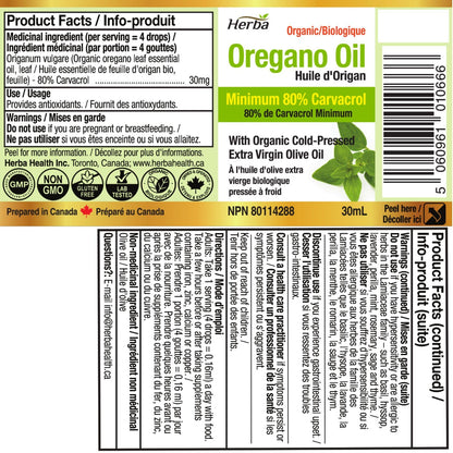 Herba Organic Oregano Oil Drops - 30mL