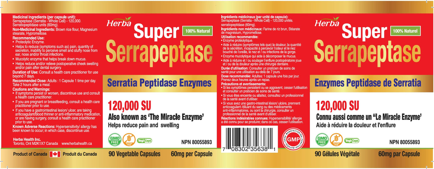 buy serrapeptase supplement made in Canada