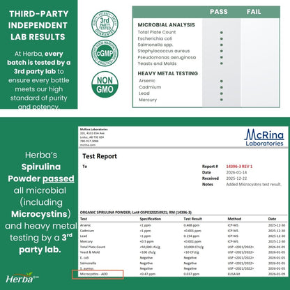 Organic Spirulina Powder 250g - 100% Organic &amp; Made in Canada