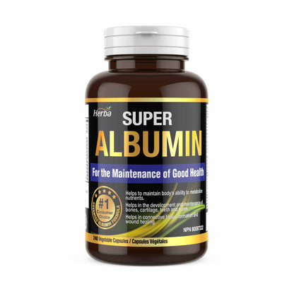 Albumin Protein Supplement – 240 Vegetable Capsules | Albumin Capsules with 16 Premium Ingredients