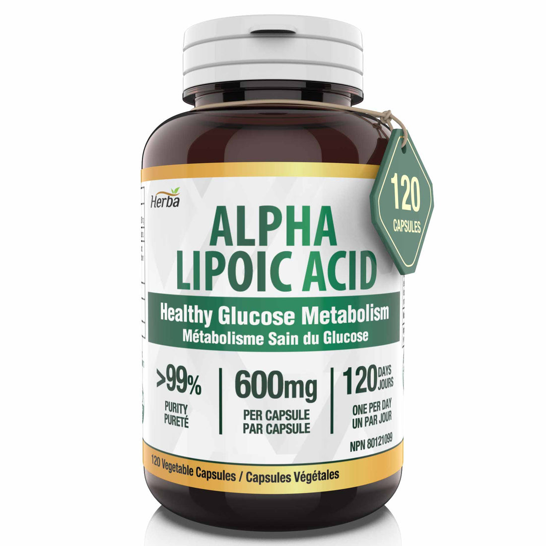 Alpha Lipoic Acid 600mg - 120 Capsules | Made in Canada