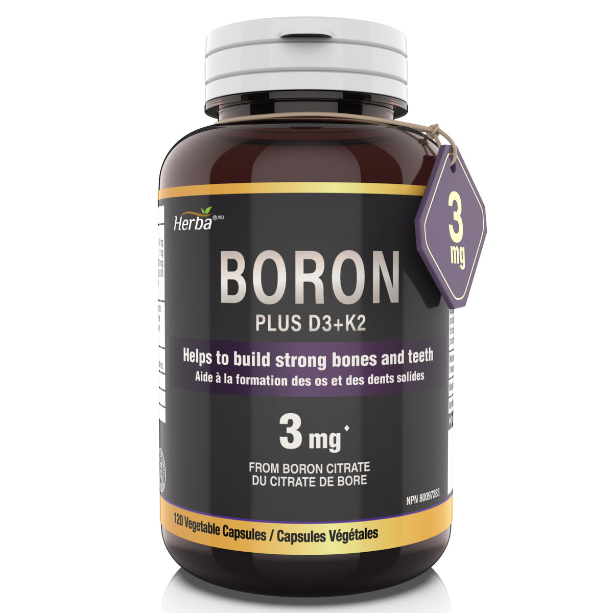 Boron Supplement for Men and Women - 120 Capsules | Made in Canada
