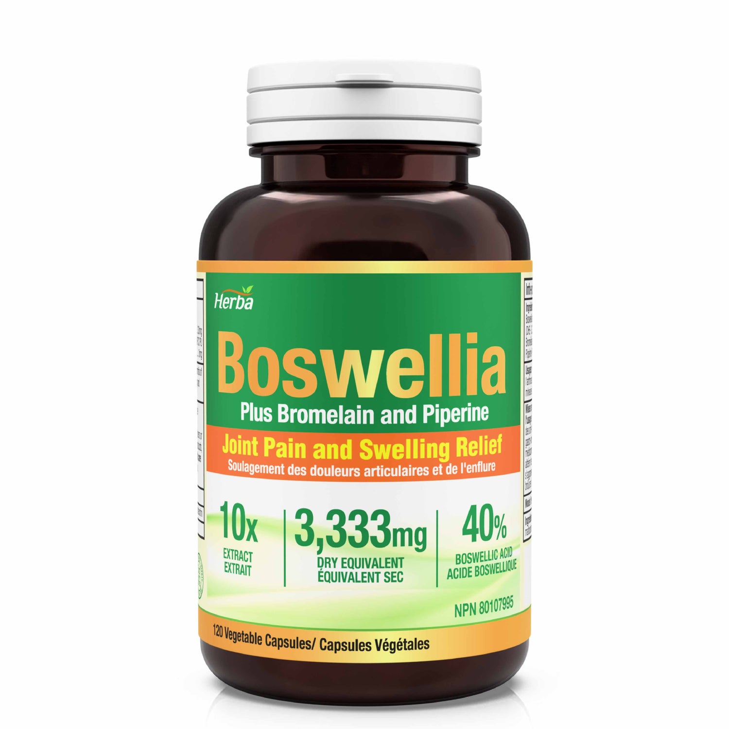 Capsules de Boswellia Serrata avec supplément de bromélaïne - 120 Capsules