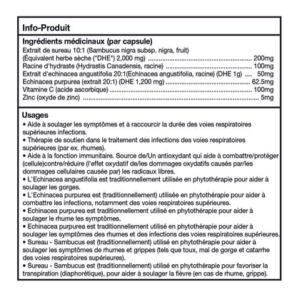 Capsules de sureau noir Sambucus – équivalent à 2 000 mg | Extrait 10:1 avec racine d&