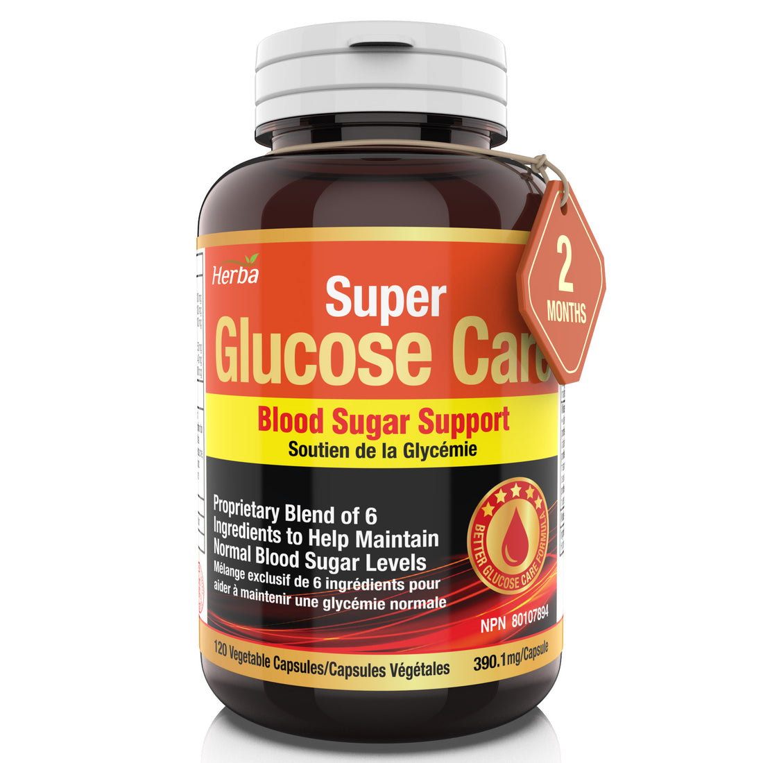 Soins du glucose - 120 capsules | Soutien de la glycémie avec 6 ingrédients