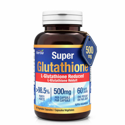 Suppléments de glutathion 500 mg, 60 gélules végétales-L-glutathion forme active réduite