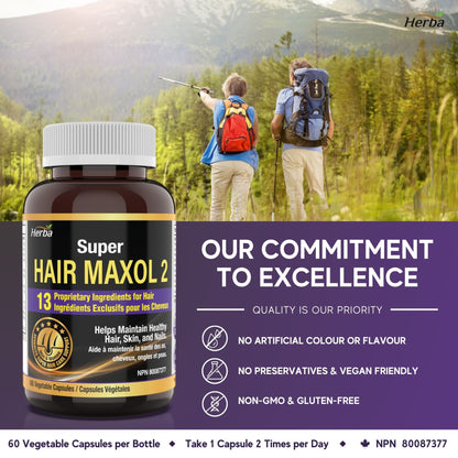 Hair Maxol 2 Hair Growth Vitamins with Biotin for Hair Growth for Men and Women