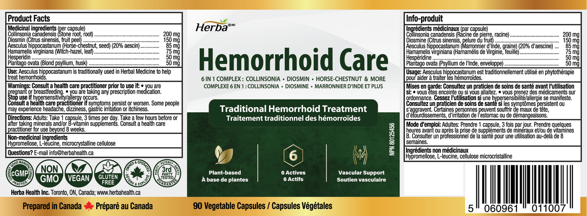 Hemorrhoid Care - 90 Capsules