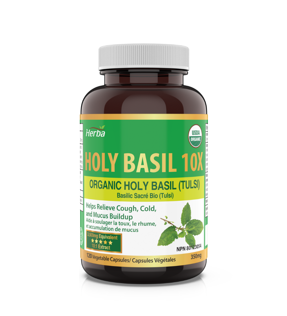 Herba Organic Holy Basil Capsules – 350mg | 120 Vegetable Capsules
