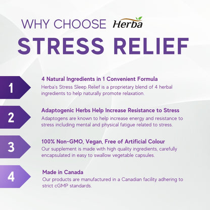 Natural Stress and Sleep Aids for Adult - Melatonin Free - 60 Capsules