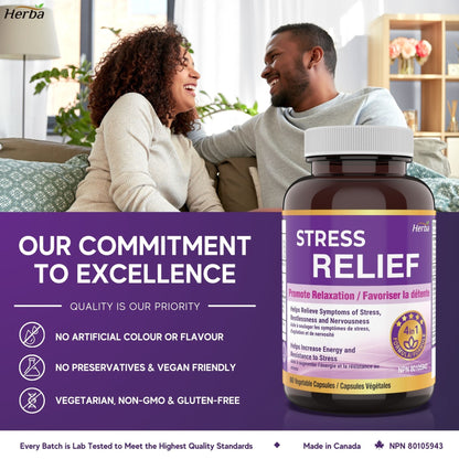 Natural Stress and Sleep Aids for Adult - Melatonin Free - 60 Capsules