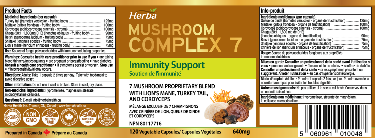 Mushroom Complex Supplements – 120 Capsules