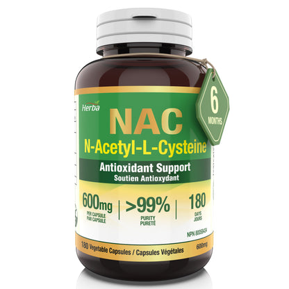 NAC Supplement 600 mg - 180 Capsules | N-Acetyl-L-Cysteine