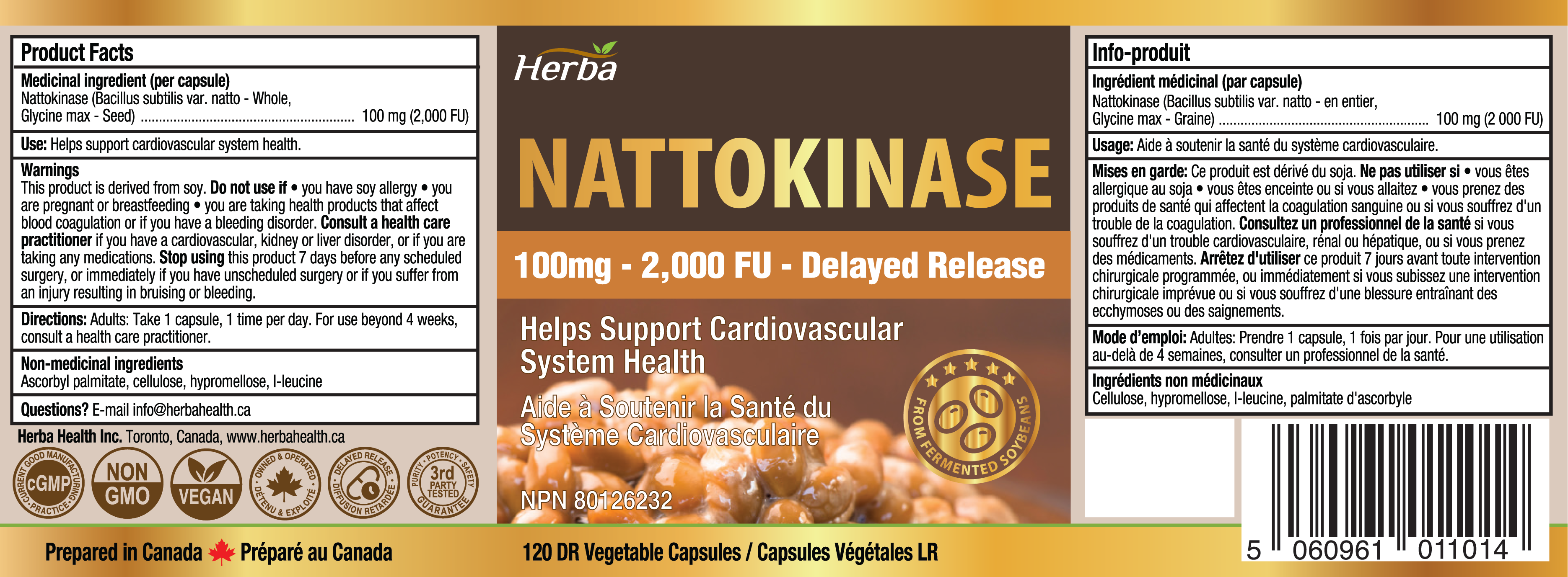 Nattokinase Supplement 2000 FU – 100mg, 120 Delayed Release Capsules