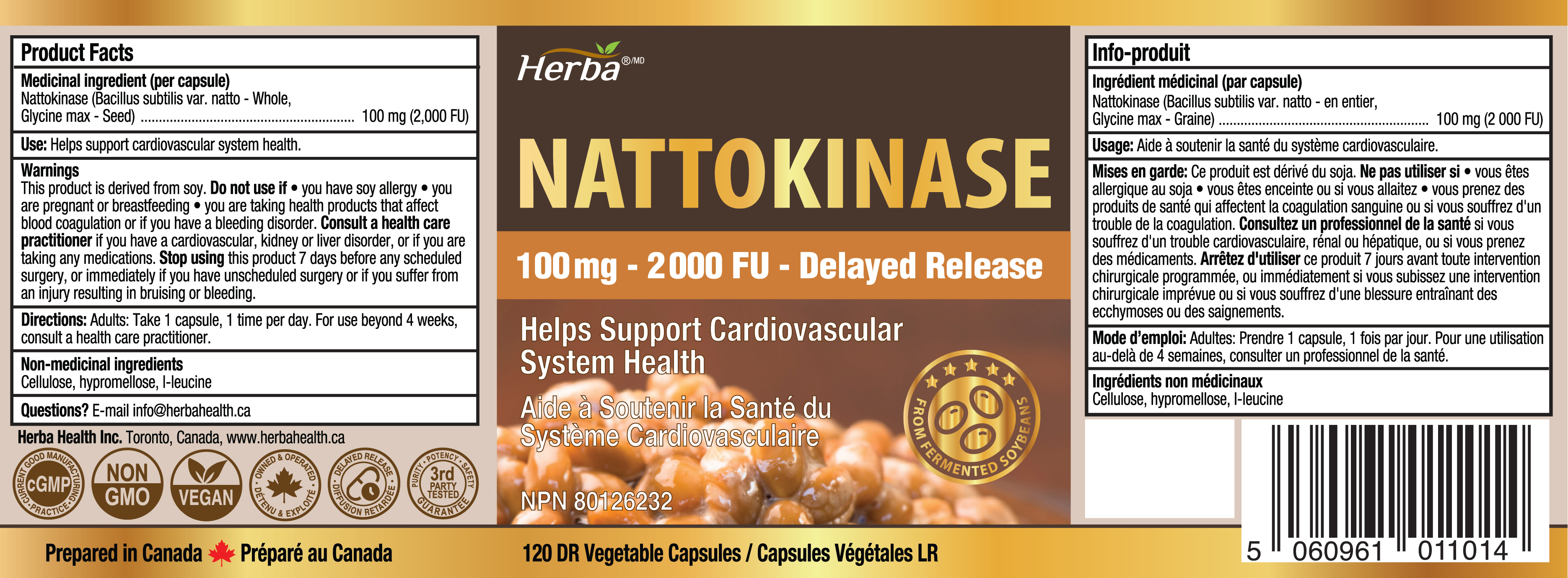 Nattokinase Supplement 2000 FU – 100mg, 120 Delayed Release Capsules
