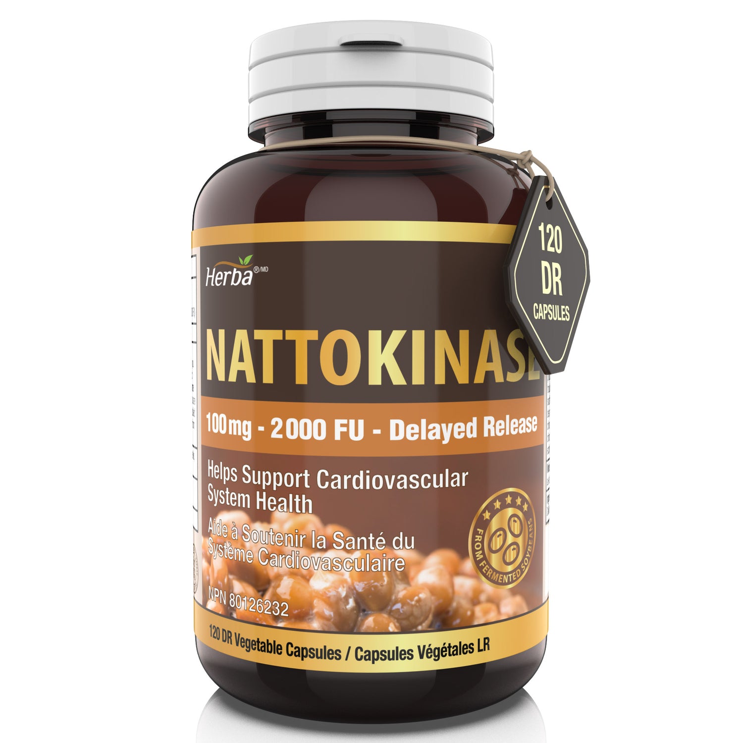 Nattokinase Supplement 2000 FU – 100mg, 120 Delayed Release Capsules