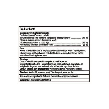 Policosanol 20 mg avec fenugrec et esters de stérols végétaux - 120 gélules végétales